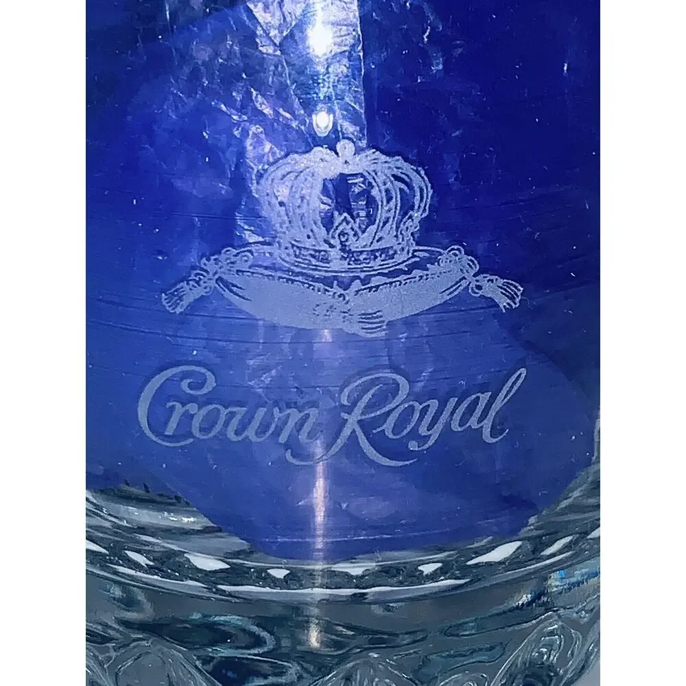 Crown Royal Old Fashioned Rocks Lowball Glass Etched Logo Label Made in Turkey